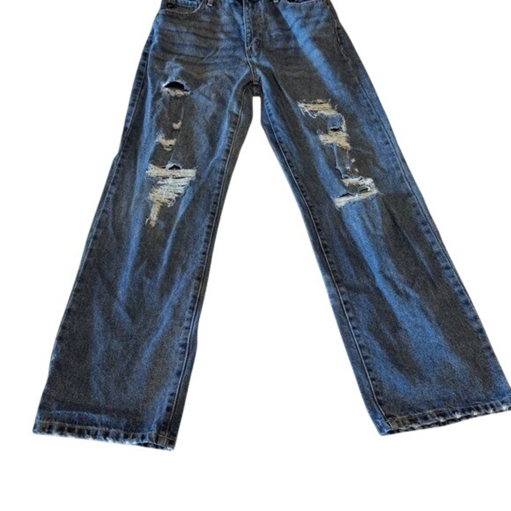 KanCan Womens High Rise Wide Leg Distressed Jeans‎ Blue KC7886M Size 11/29